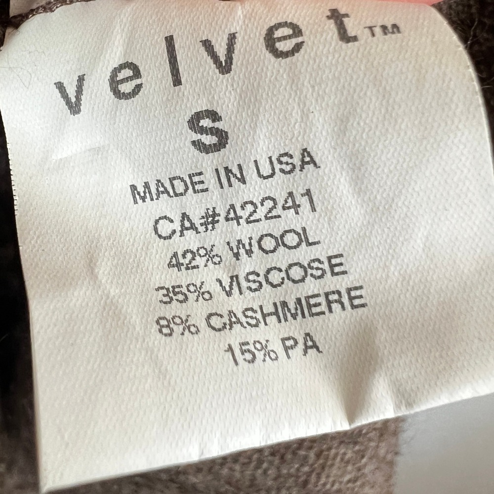 Velvet By Graham & Spencer Brown Wool Blend Sweater Sz Small‎ - Picture 4 of 7